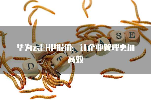 华为云ERP报价:让企业管理更加高效