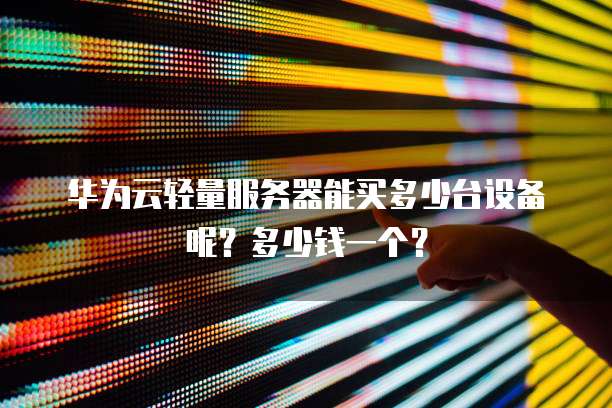华为云轻量服务器能买多少台设备呢？多少钱一个？