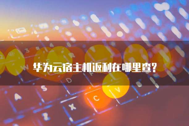 华为云宿主机返利在哪里查?