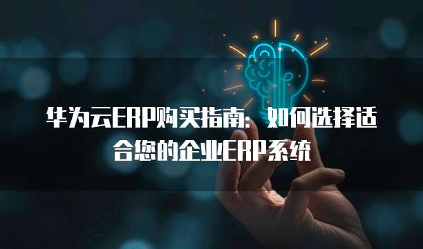 华为云ERP购买指南:如何选择适合您的企业ERP系统