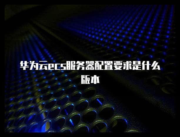华为云ecs服务器配置要求是什么版本