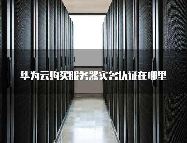 华为云购买服务器实名认证在哪里