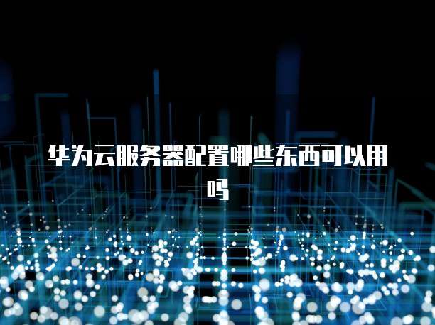 华为云服务器配置哪些东西可以用吗