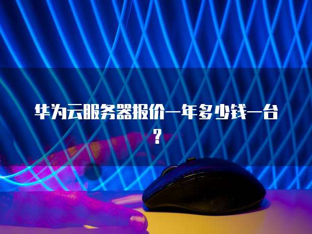 华为云服务器报价一年多少钱一台?
