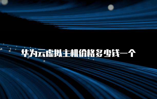 华为云虚拟主机价格多少钱一个