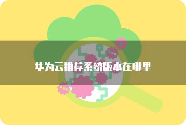 华为云推荐系统版本在哪里