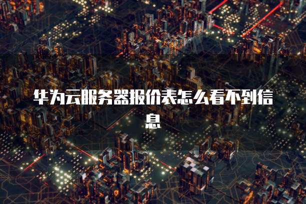 华为云服务器报价表怎么看不到信息