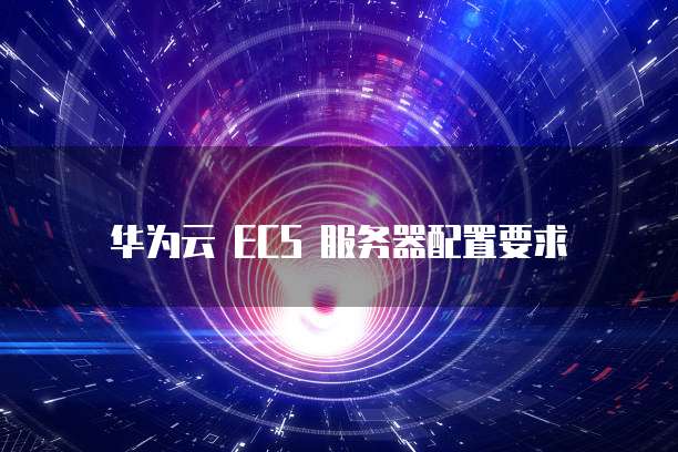 华为云 ECS 服务器配置要求