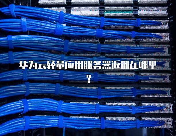 华为云轻量应用服务器返佣在哪里?