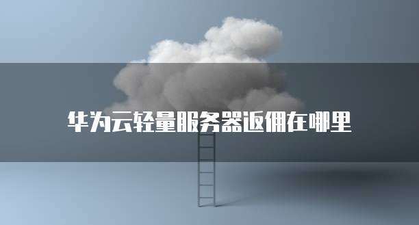 华为云轻量服务器返佣在哪里