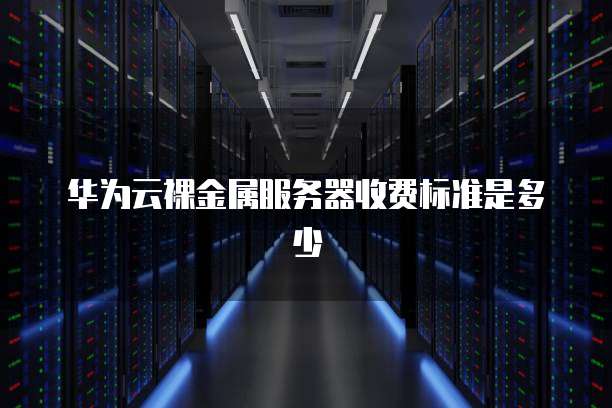 华为云裸金属服务器收费标准是多少