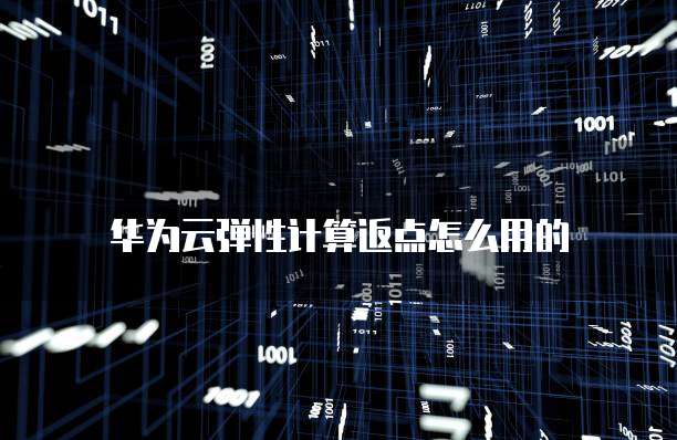 华为云弹性计算返点怎么用的