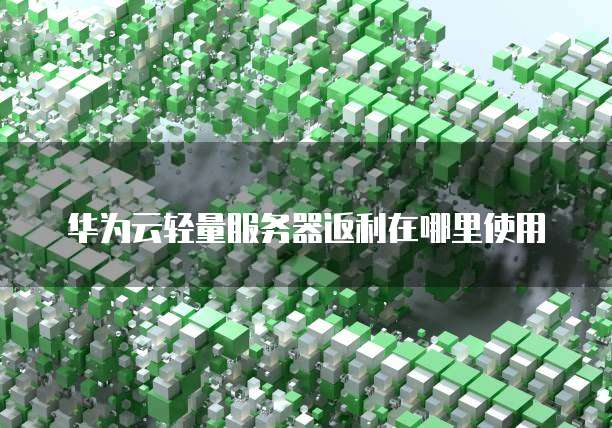 华为云轻量服务器返利在哪里使用