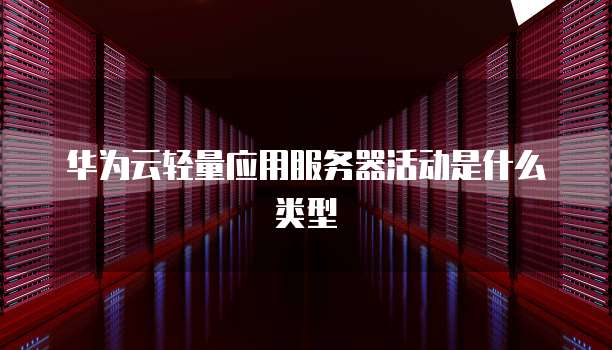华为云轻量应用服务器活动是什么类型