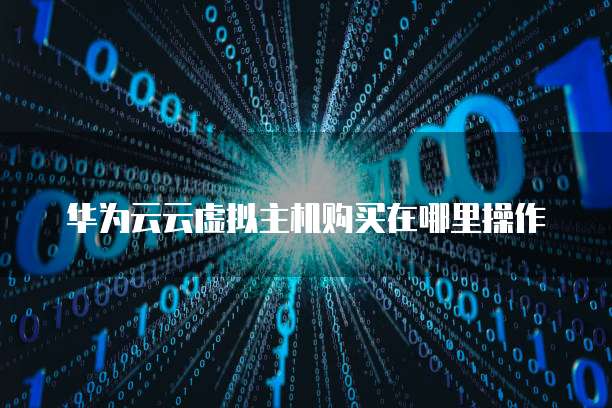华为云云虚拟主机购买在哪里操作