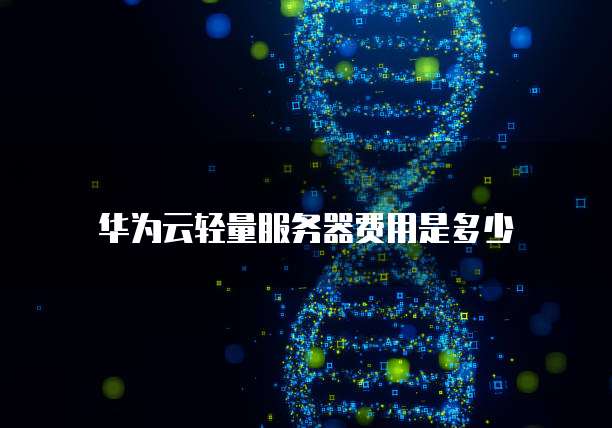 华为云轻量服务器费用是多少