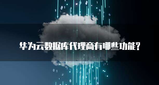华为云数据库代理商有哪些功能?