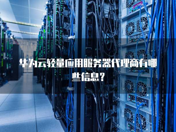 华为云轻量应用服务器代理商有哪些信息？