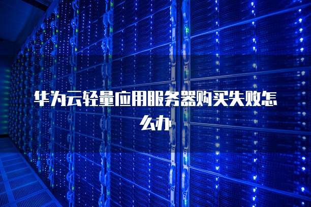 华为云轻量应用服务器购买失败怎么办