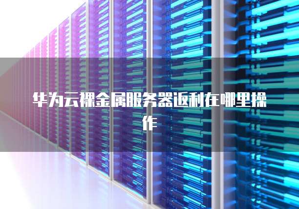 华为云裸金属服务器返利在哪里操作