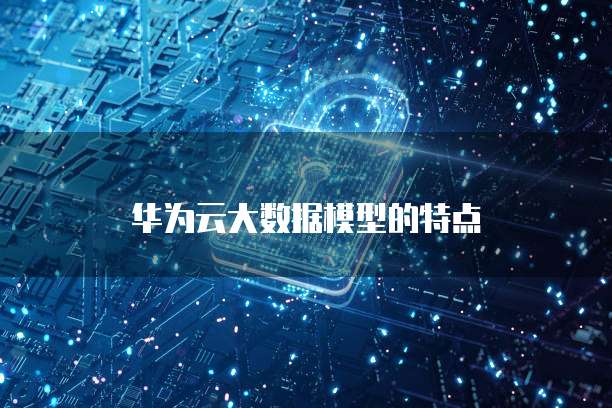 华为云大数据模型的特点
