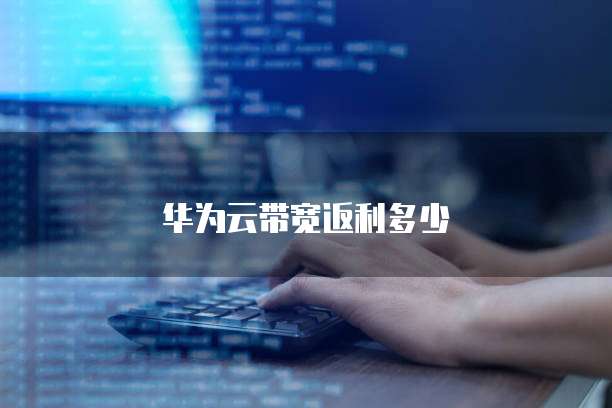 华为云带宽返利多少