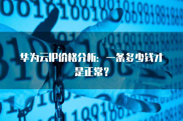 华为云IP价格分析:一条多少钱才是正常?