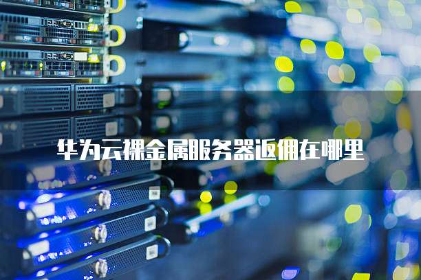 华为云裸金属服务器返佣在哪里