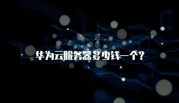 华为云服务器多少钱一个?