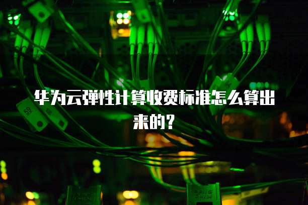 华为云弹性计算收费标准怎么算出来的？