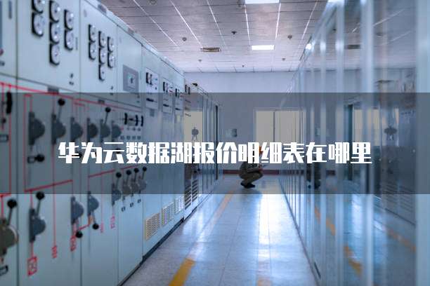 华为云数据湖报价明细表在哪里
