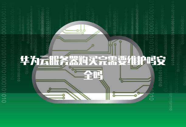 华为云服务器购买完需要维护吗安全吗