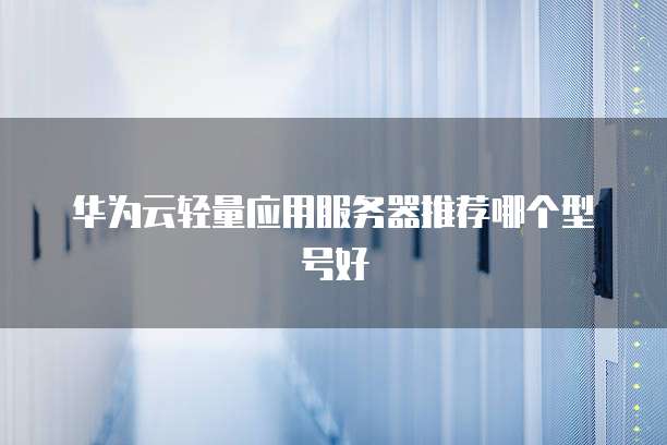 华为云轻量应用服务器推荐哪个型号好