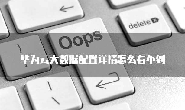 华为云大数据配置详情怎么看不到