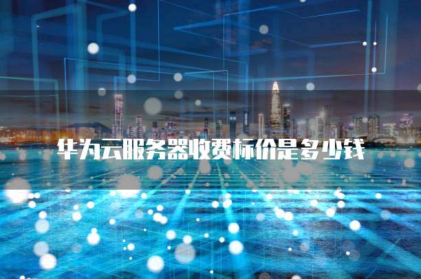华为云服务器收费标价是多少钱