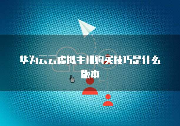 华为云云虚拟主机购买技巧是什么版本