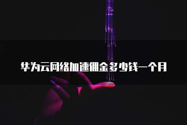 华为云网络加速佣金多少钱一个月
