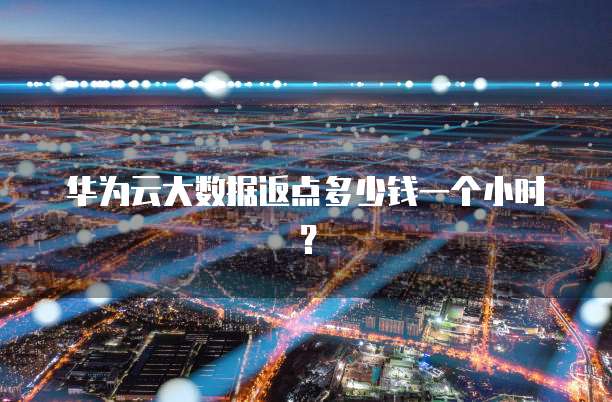 华为云大数据返点多少钱一个小时?