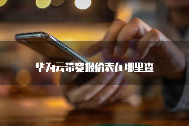 华为云带宽报价表在哪里查