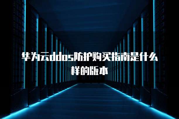 华为云ddos防护购买指南是什么样的版本