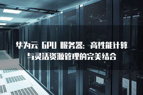 华为云 GPU 服务器:高性能计算与灵活资源管理的完美结合