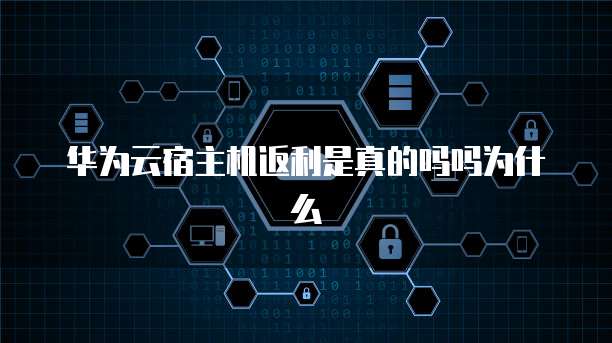 华为云宿主机返利是真的吗吗为什么