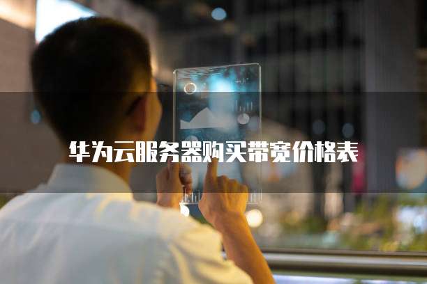 华为云服务器购买带宽价格表