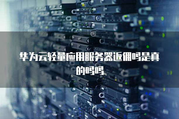 华为云轻量应用服务器返佣吗是真的吗吗