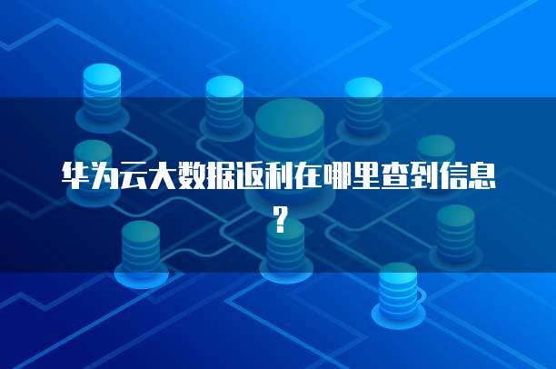 华为云大数据返利在哪里查到信息?