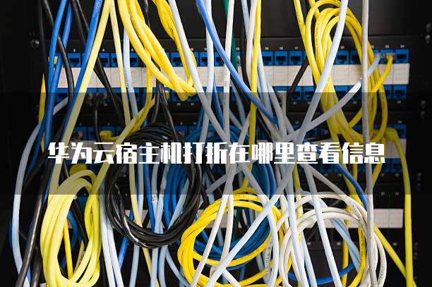 华为云宿主机打折在哪里查看信息
