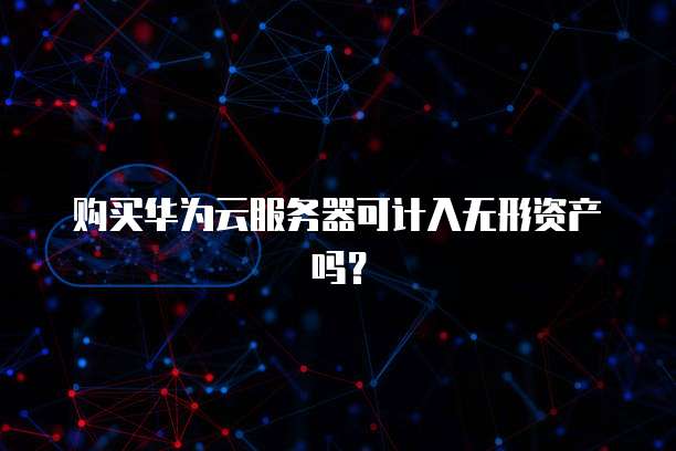 购买华为云服务器可计入无形资产吗？