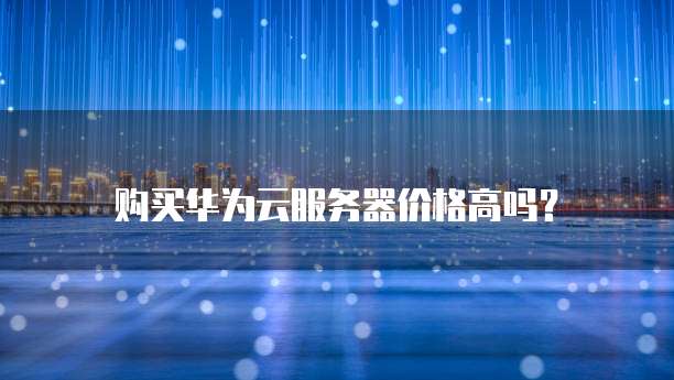 购买华为云服务器价格高吗？