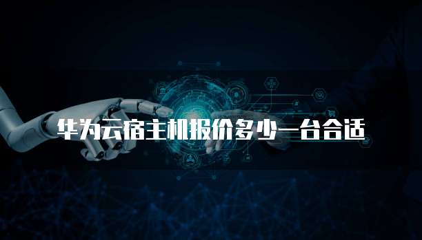 华为云宿主机报价多少一台合适