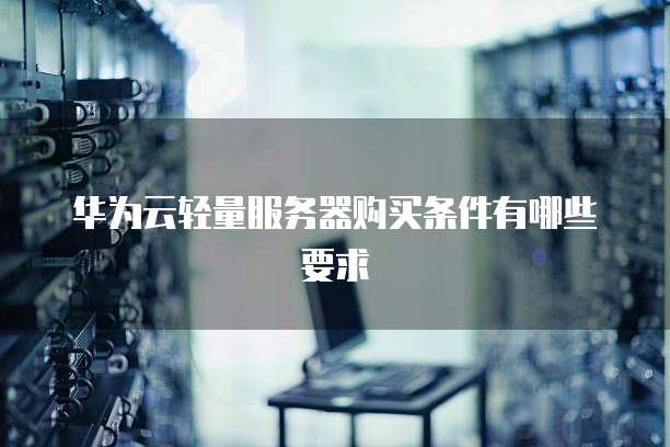 华为云轻量服务器购买条件有哪些要求